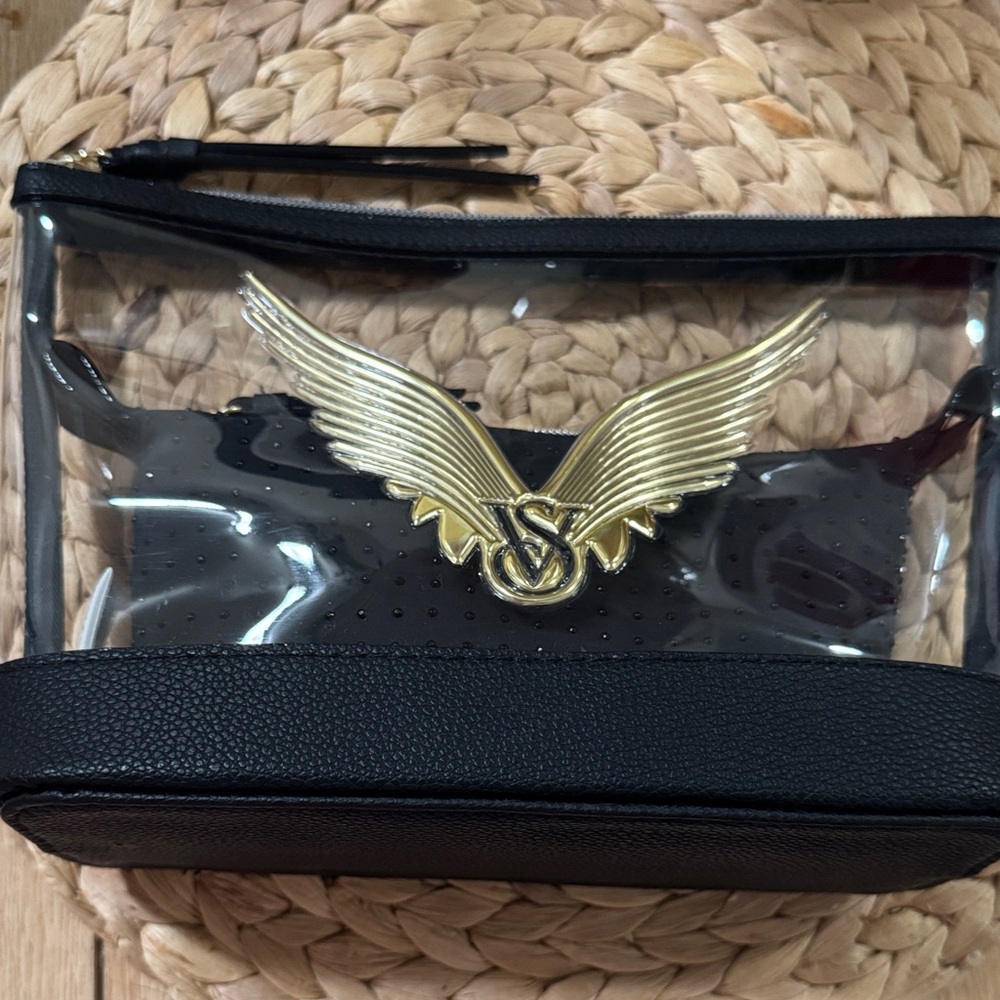 Victoria's Secret Black and Gold Cosmetic Bag